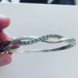 Silver diamond bracelet
